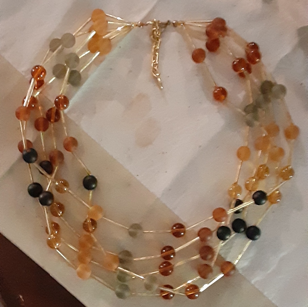 Murano Glass 5 Strand Beaded Glass Necklace 94$
